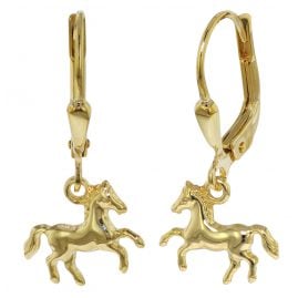 trendor 08485 Ohrringe für Mädchen Gold 333/8K Pferde Ohrhänger