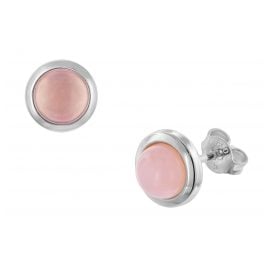 trendor 75025 Silver Women's Earrings Chalcedony Pink