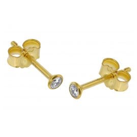 trendor 75096 Stud Earrings for Women and Men 585 Gold (14 ct) 2.5 mm