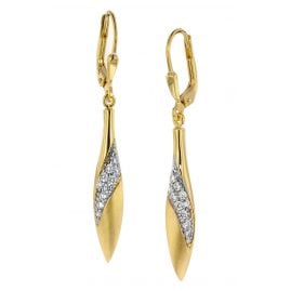 trendor 39032 Earrings Gold Plated Silver Cubic Zirconia