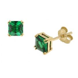 trendor 51680-08 Women's Earrings 333 / 8K Gold Synthetic Emerald