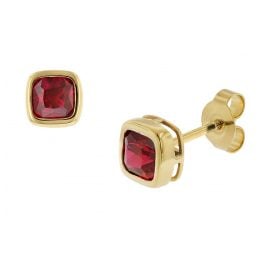 trendor 51684-07 Women's Earrings Gold 333 / 8K Synthetic Garnet