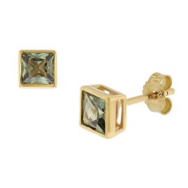 trendor 51715-05 Stud Earrings Gold 333 / 8K with synt. Tourmaline