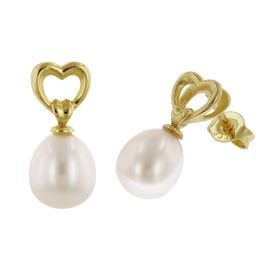 trendor 41154 Freshwater Pearl Earrings Gold 333 / 8K