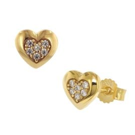 trendor 41546 Ladies' Earrings 333/8K Gold Heart with Cubic Zirconia