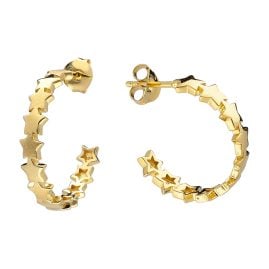trendor 41620 Women's Hoop Earrings Gold Plated 925 Silver