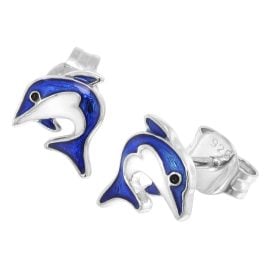 trendor 41641 Girls Earrings Silver 925 Dolphin Studs