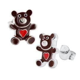 trendor 41647 Children's Earrings Silver 925 Teddy Bear