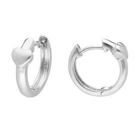 trendor 41724 Klapp-Creolen Ohrringe mit Herz 925 Silber