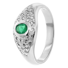 trendor 70722 Emerald Ring white gold