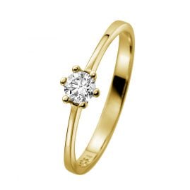 trendor 532473 Damen Diamantring 585 Gelbgold mit Brillant 0,20 ct