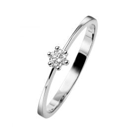 trendor 532449 Damen Diamantring 585 Weißgold für Verlobung und Heiratsantrag