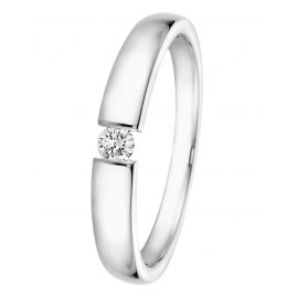 trendor 532503 Brillant-Ring 0,10 ct Weißgold 585 für Antrag oder Verlobung