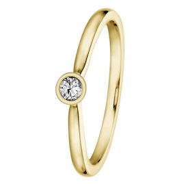 trendor 532491 Verlobungsring für Damen 585 Gelbgold mit Diamant 0,10 ct