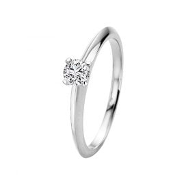 trendor 532660 Ladie's Ring Engagement White Gold 585/14K Brilliant 0.15 ct.