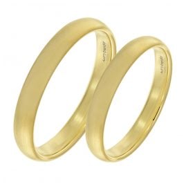 trendor 1002 Wedding Rings Pair 375 Gold Matt-Finished