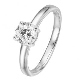 trendor 39342 Women's Engagement Ring White Gold 333 8k Cubic Zirconia