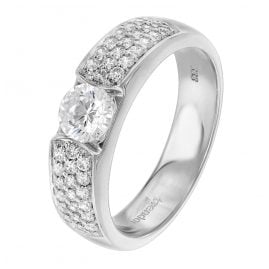 trendor 39382 Ladies' Engagement Ring White Gold 333 (8 ct) 39 Cubic Zirconias