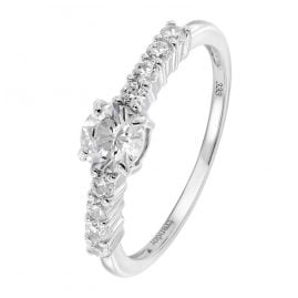 trendor 39366 Ladies' Engagement Ring White Gold 333 (8 ct) 9 Cubic Zirconias