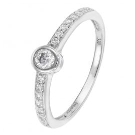trendor 39372 Women's Engagement Ring White Gold 333 (8 ct) 17 Cubic Zirconias