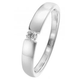 trendor 26977.010WG Ladies' Ring White Gold 585/14 ct. with Diamond 0.10 ct