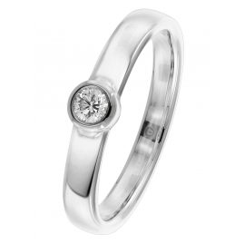 trendor 26568.015WG Damenring mit Brillant Weißgold 585/14 Kt. Diamant 0,15 ct