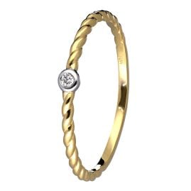 trendor 41566 Ladies' Ring Gold 585/14K Diamond Ring
