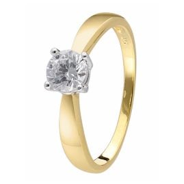 trendor 41720 Ladies' Ring 925 Silver Gold Plated Cubic Zirconia Ø 5 mm