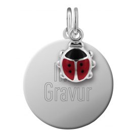 trendor 87639 Engraving Pendant For Girls 925 Silver Ø 14 mm with Ladybug