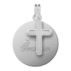 trendor 87707 Engraving Pendant With Cross 925 Silver