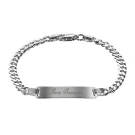 trendor 88612-21 Engraving Bracelet for Men 925 Silver Curb Chain with Name