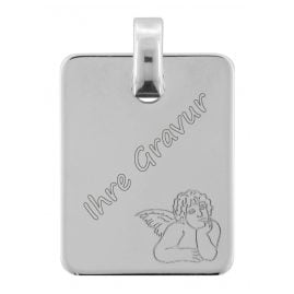 trendor 70098 Engraving Pendant with Cupid 925 Silver 18x14 mm