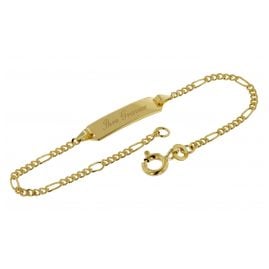 trendor 50453 Gravur-Armband für Kinder 333 Gold Armband mit Namen 14/12 cm