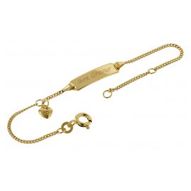 trendor 50484 Gravur-Armband für Kinder Gold 333 mit Herz-Anhänger