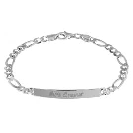 trendor 35958-21 Gravur Armband 925 Silber Figaro 21 cm lang