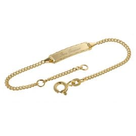 trendor 08653 Kinder Armband mit Gravur Gold 585/14K Gravurband 14/12 cm