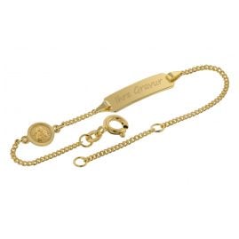 trendor 75493 Engraving Bracelet for Kids Gold 333 (8 ct) 14/12 cm
