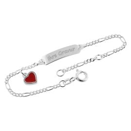 trendor 39528 Engraving Bracelet for Girls 925 Silver 14/12 cm