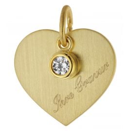 trendor 51052 Girls Heart Engraving Plate Cubic Zirconia Pendant 333 / 8K Gold