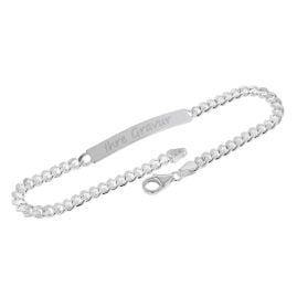 trendor 41065 Herren Gravur-Armband 925 Silber Schildband 21 cm