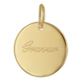 trendor 41221 Pendant with Name Gold Plated Silver 925 Engraving Plate Ø 17 mm