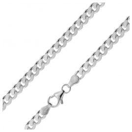 trendor 75141 Men's Necklace Sterling Silver 925 Curb Chain 5 mm Wide