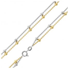 trendor 75665 Women's Necklace Double Row Two-Tone Silver