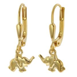 trendor 41766 Girls Dangle Earrings Gold 333/8K Elephant