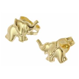 trendor 41767 Mädchen-Ohrringe Elefant 333/8K Gold Ohrstecker