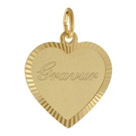 trendor 41851 Women's Engraving Pendant Heart Gold Plated 925 Silver 18 mm