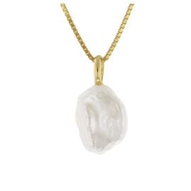trendor 41868 Pearl Pendant Gold 585 / 14K + Gold-Plated Silver Necklace