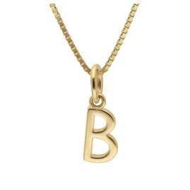 trendor 41880-B Letter pendant B Gold 333/8K on Gold-Plated Silver Necklace
