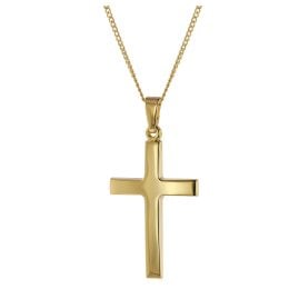 trendor 41910 Männer-Halskette mit Kreuz Gold 333/8K Kreuz-Anhänger 31 mm