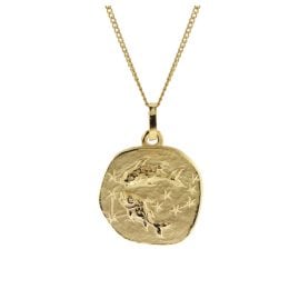 trendor 41920-03 Necklace with Pisces Zodiac Sign 333/8K Gold Ø 16 mm